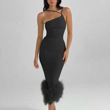 Load image into Gallery viewer, Mari Knit Midi Dress with Feather Hem
