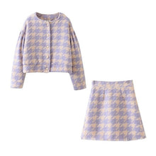Load image into Gallery viewer, Riri Houndstooth Skirt Set
