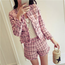 Load image into Gallery viewer, Charlotte Pink Tweed Shorts and Jacket Set
