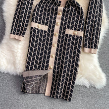 Load image into Gallery viewer, CLARA Black/Tan Knit Dress
